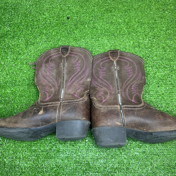 Youth  Retro Girls Ariat Boots Suede Leather  Fringe Size 1 Kids Western Rodeo - Picture 3 of 9